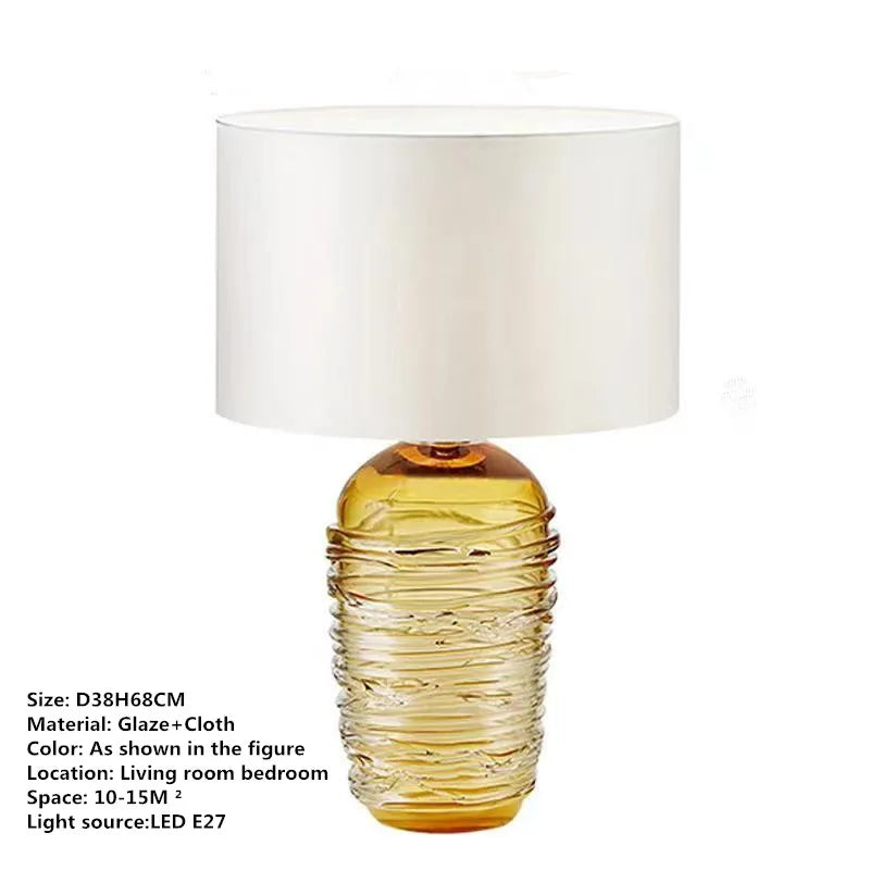 Smoked Glass Table Lamp