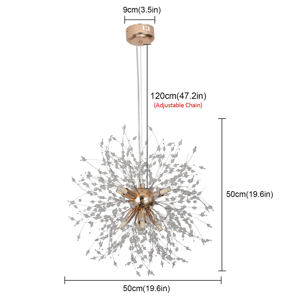 Modern Aluminum Dandelion Pendant Light Sputnik Hedgehog Led Ceiling Lamp Chandelier Nordic Decor Living Dining Room Fixture