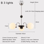 Nordic Chrome Glass Ball Chandelier