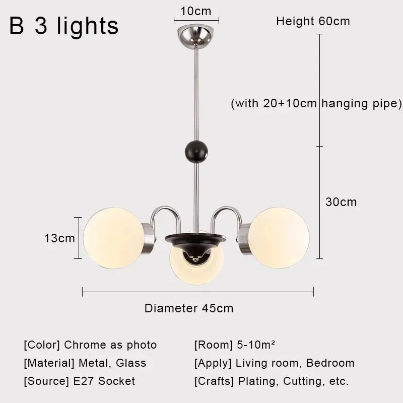 Nordic Chrome Glass Ball Chandelier