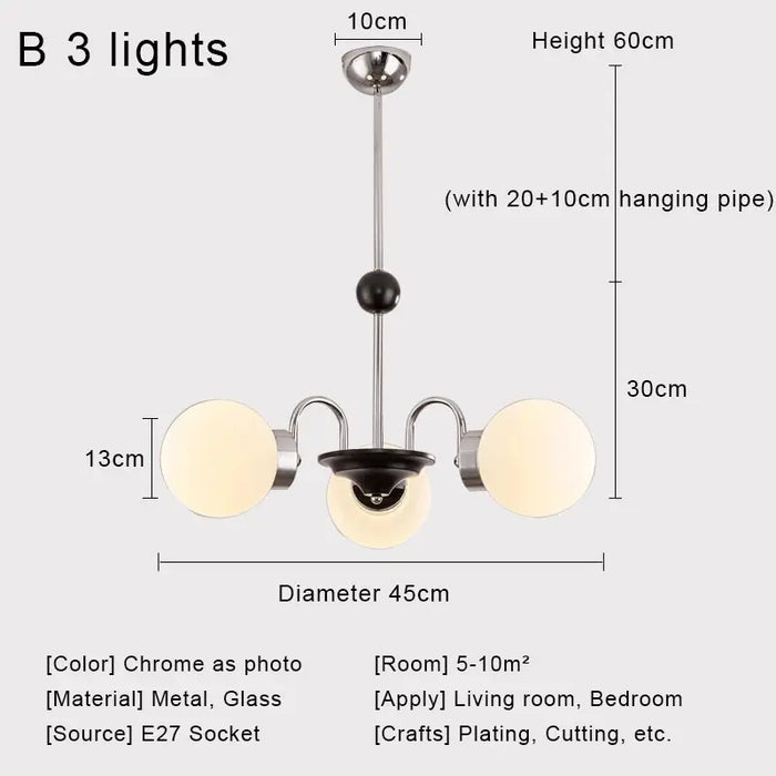 Nordic Chrome Glass Ball Chandelier