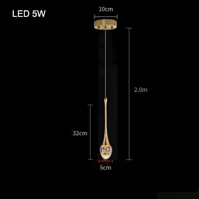 Teardrop Pendant Crystal Light