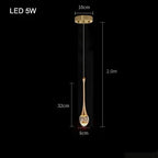 Teardrop Pendant Crystal Light
