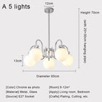 Nordic Chrome Glass Ball Chandelier