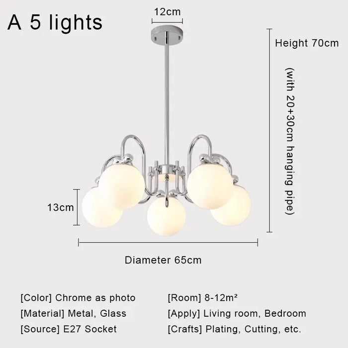 Nordic Chrome Glass Ball Chandelier
