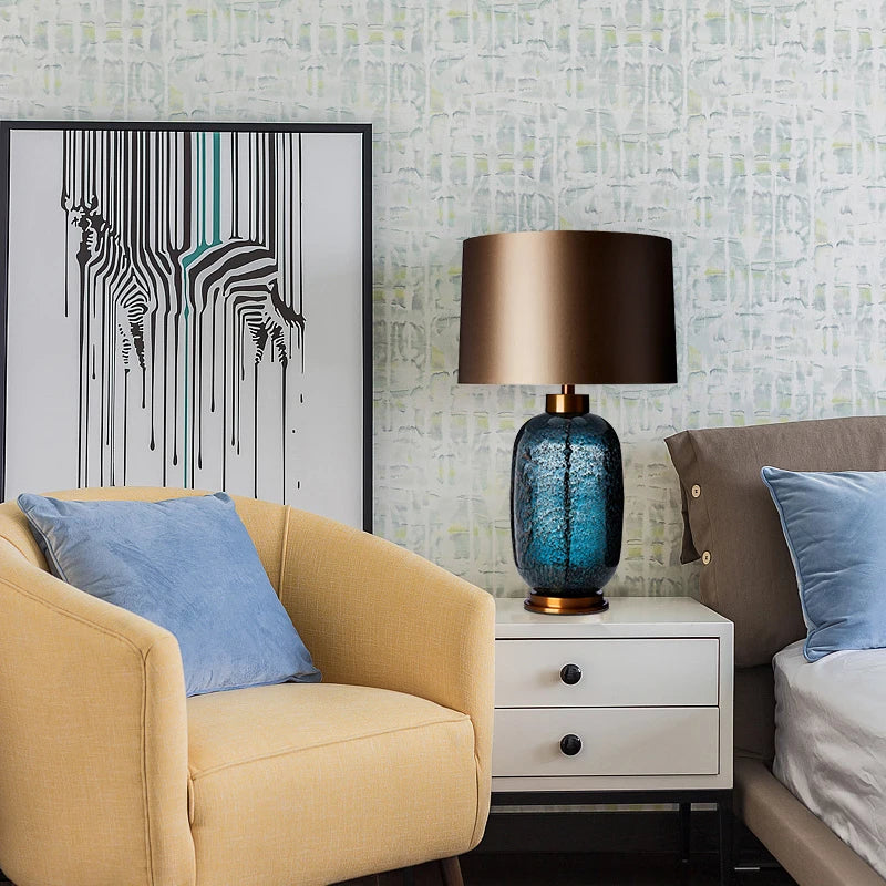 Smoked Glass Table Lamp