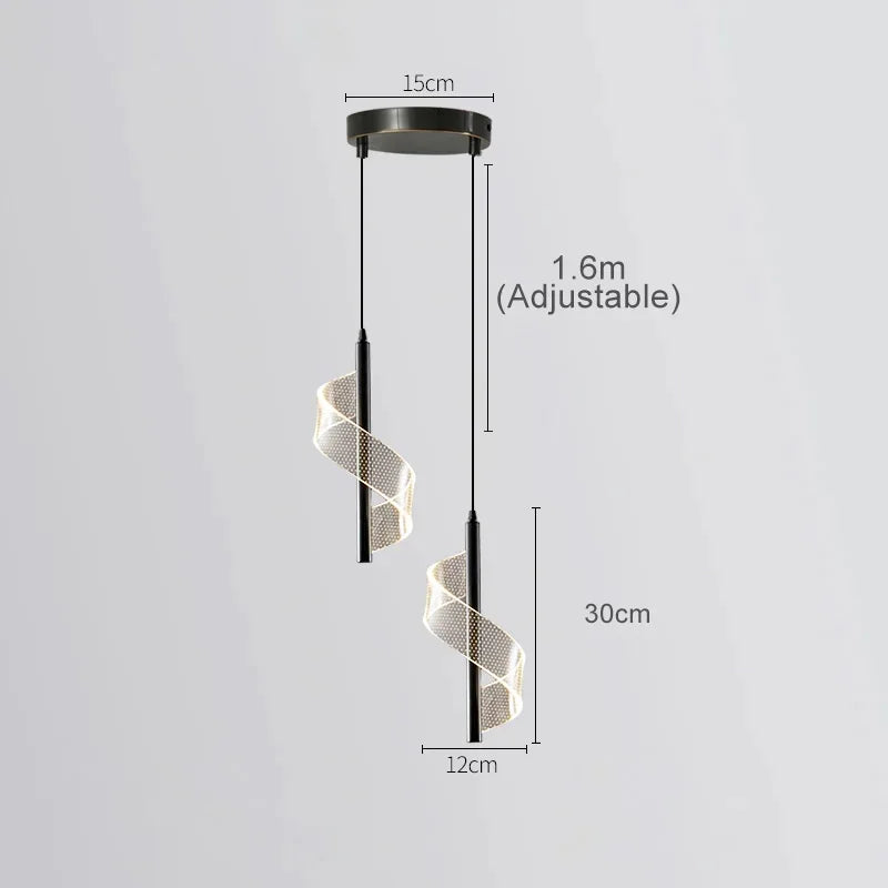 Golden Spiral Pendant Light