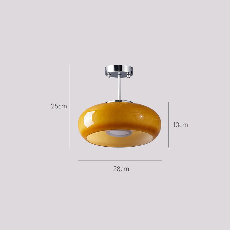 Retro Orange Glass Ceiling Light