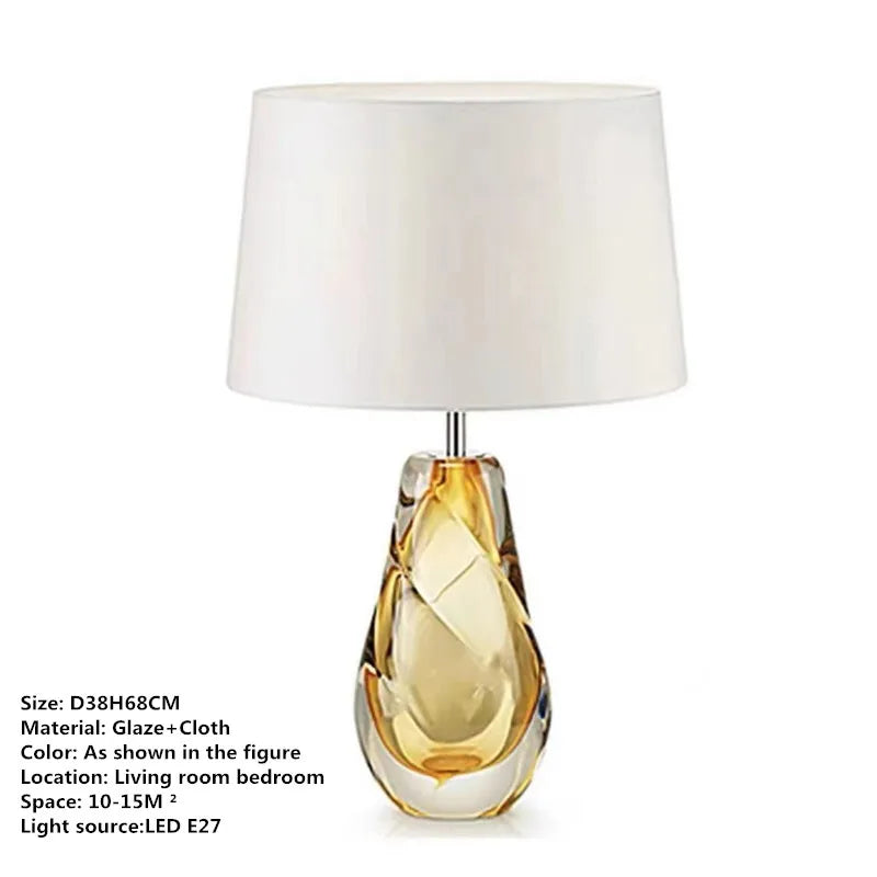 Smoked Glass Table Lamp