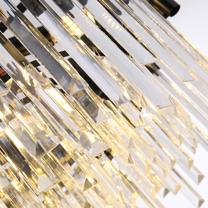 Black Crystal Staircase Chandelier