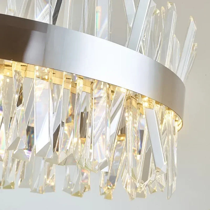 Rectangular Gold Crystal Chandelier