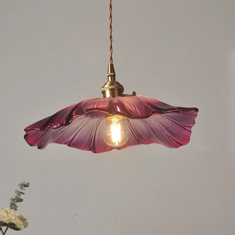Vintage Flower Glass Pendant Light