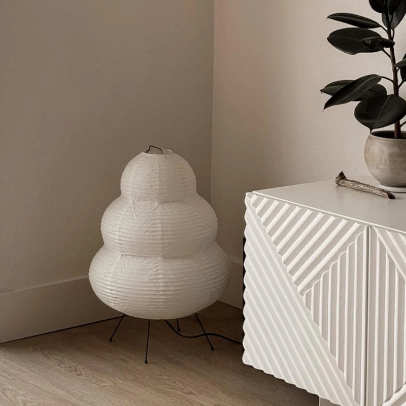 Wabi-Sabi Rice Paper Floor Lamp