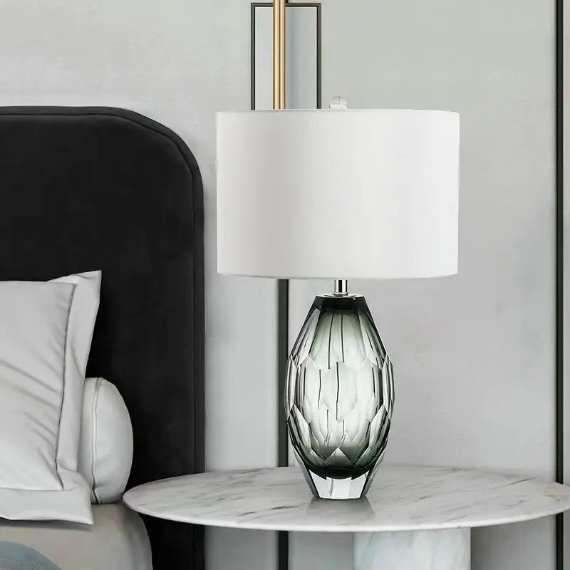 Smoked Glass Table Lamp