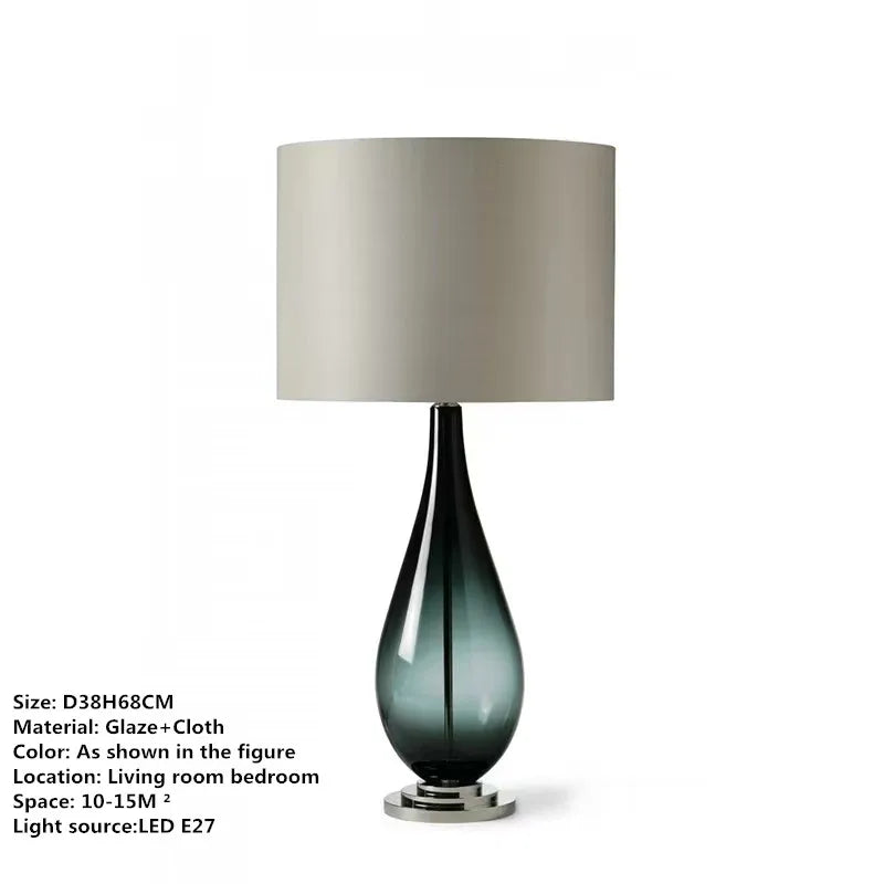 Smoked Glass Table Lamp