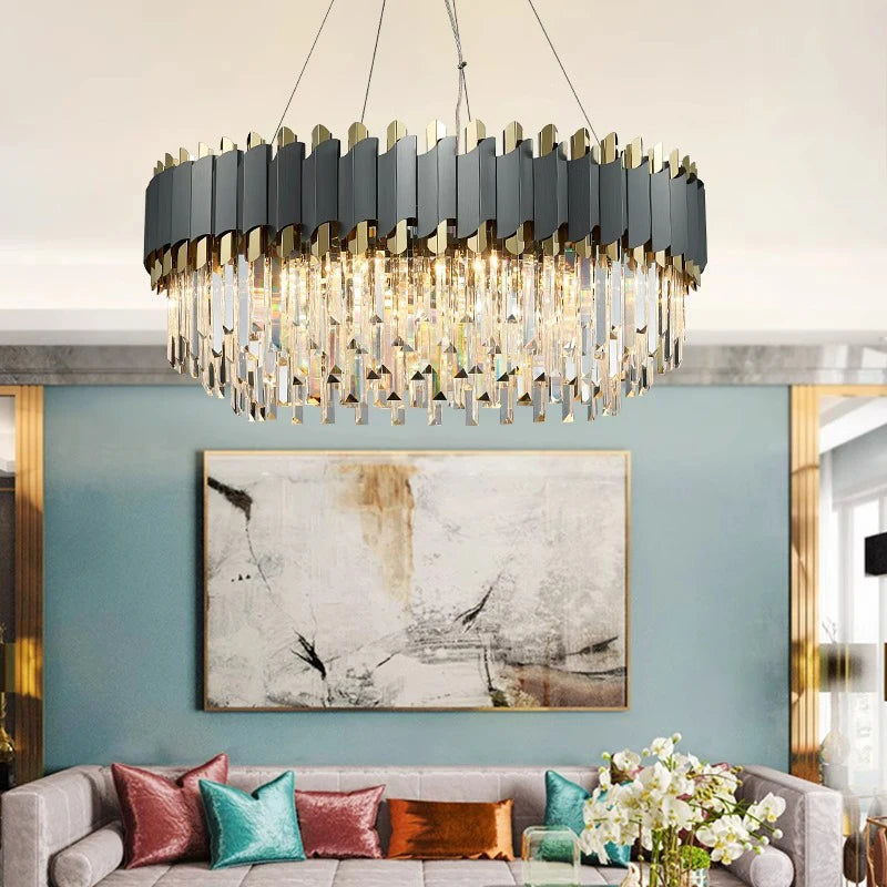 Black & Gold Crystal Chandelier