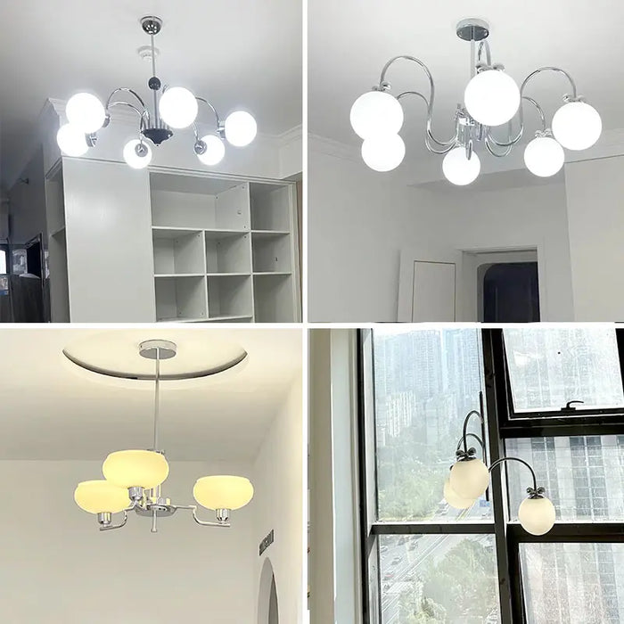 Nordic Chrome Glass Ball Chandelier