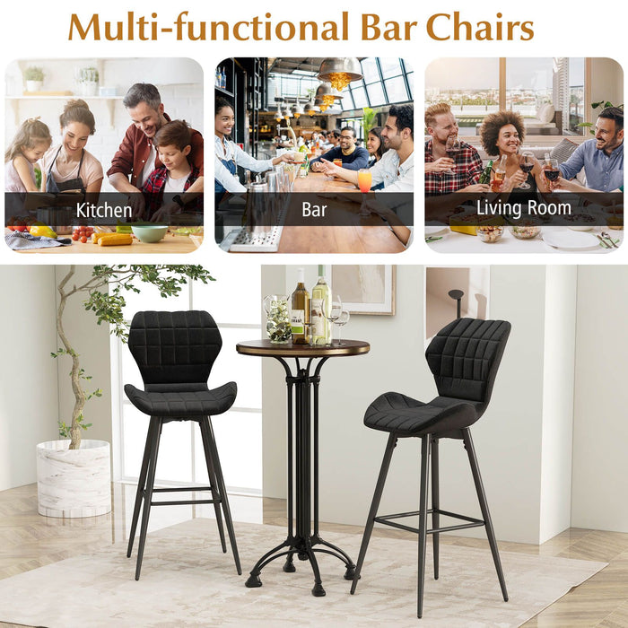 SEDOL Set of 2 Modern Upholstered Bar Stools Counter Height Kitchen Island Chairs