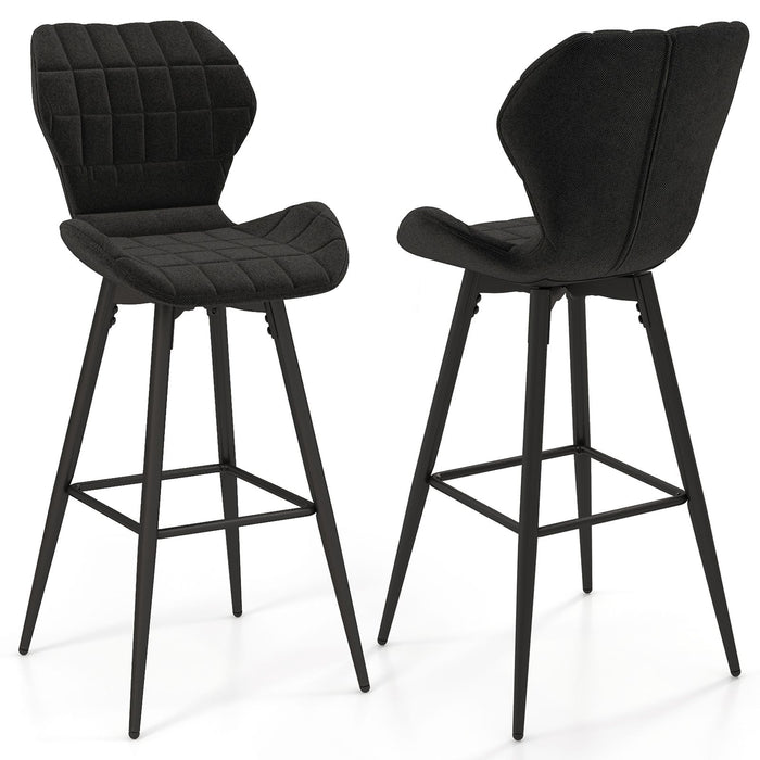 SEDOL Set of 2 Modern Upholstered Bar Stools Counter Height Kitchen Island Chairs