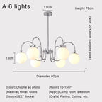 Nordic Chrome Glass Ball Chandelier