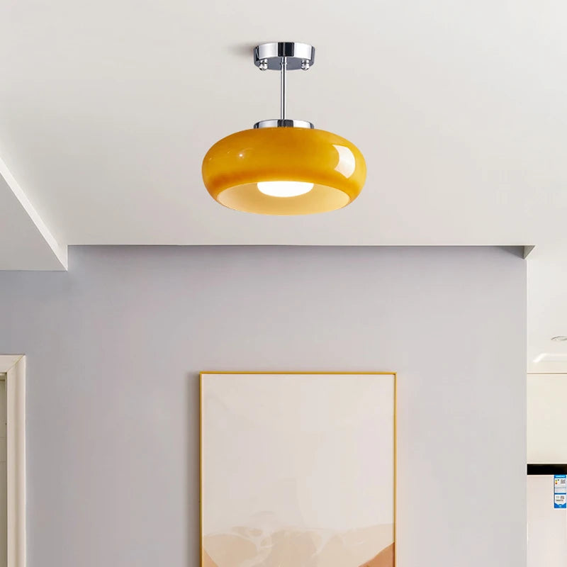 Retro Orange Glass Ceiling Light