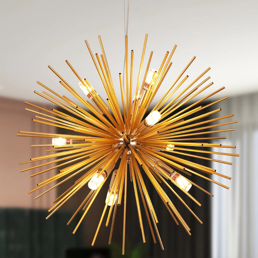 Modern Aluminum Dandelion Pendant Light Sputnik Hedgehog Led Ceiling Lamp Chandelier Nordic Decor Living Dining Room Fixture