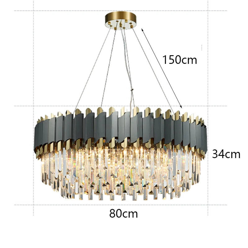 Black & Gold Crystal Chandelier