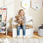 SEDOL 3-in-1 Kids Convertible Activity Table & Chair Set | Wooden Toy Storage Chest & Seating Bench | No-Pinch Pneumatic Safety Lid | Montessori-Inspired 2-in-1 Desk for Ages 3–7
