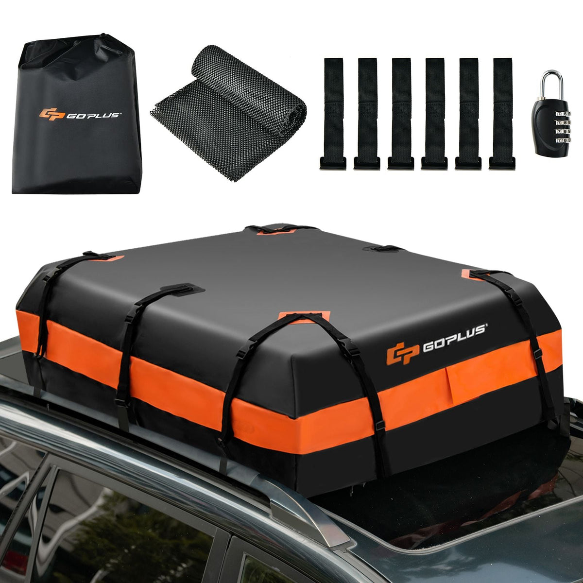 SEDOL 424L Waterproof Rooftop Cargo Bag | Universal Car Roof Luggage Carrier for Vehicles With or Without Racks | Heavy-Duty PVC with Anti-Slip Mat, 10 Reinforced Straps & 4-Digit Security Lock