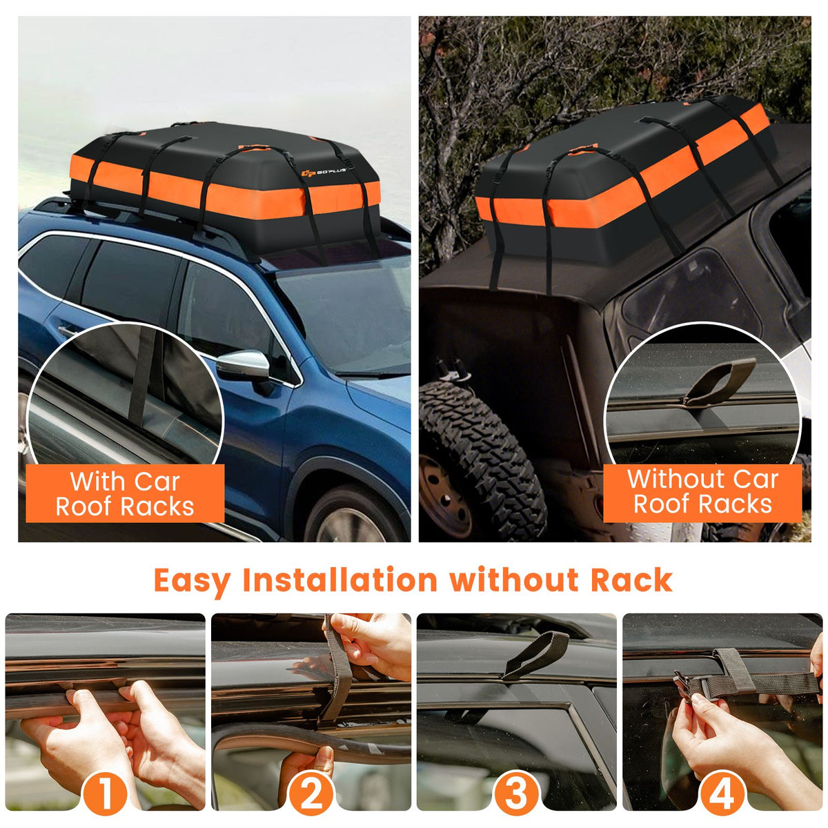 SEDOL 424L Waterproof Rooftop Cargo Bag | Universal Car Roof Luggage Carrier for Vehicles With or Without Racks | Heavy-Duty PVC with Anti-Slip Mat, 10 Reinforced Straps & 4-Digit Security Lock