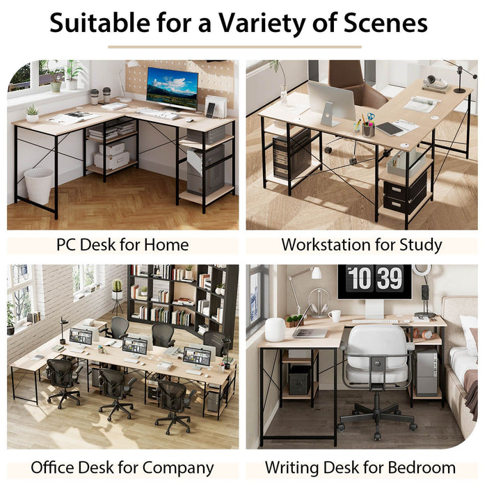 SEDOL 2-in-1 Industrial L-Shaped Desk Transformable 2-Person Double Workstation