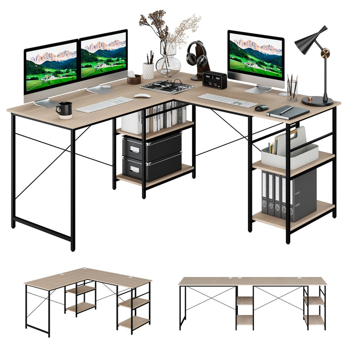 SEDOL 2-in-1 Industrial L-Shaped Desk Transformable 2-Person Double Workstation