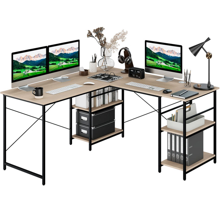 SEDOL 2-in-1 Industrial L-Shaped Desk Transformable 2-Person Double Workstation
