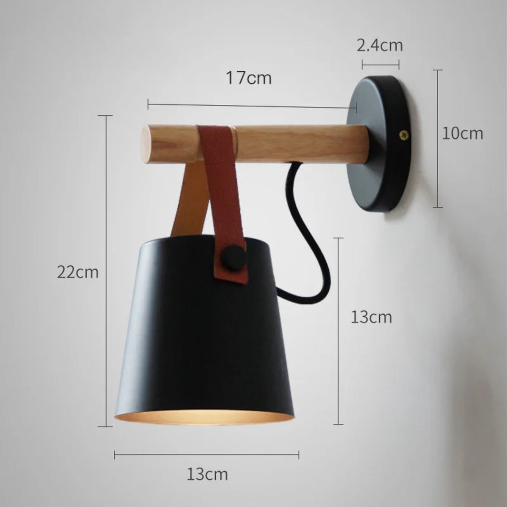 Wooden Belt-Hanging Wall Lamp