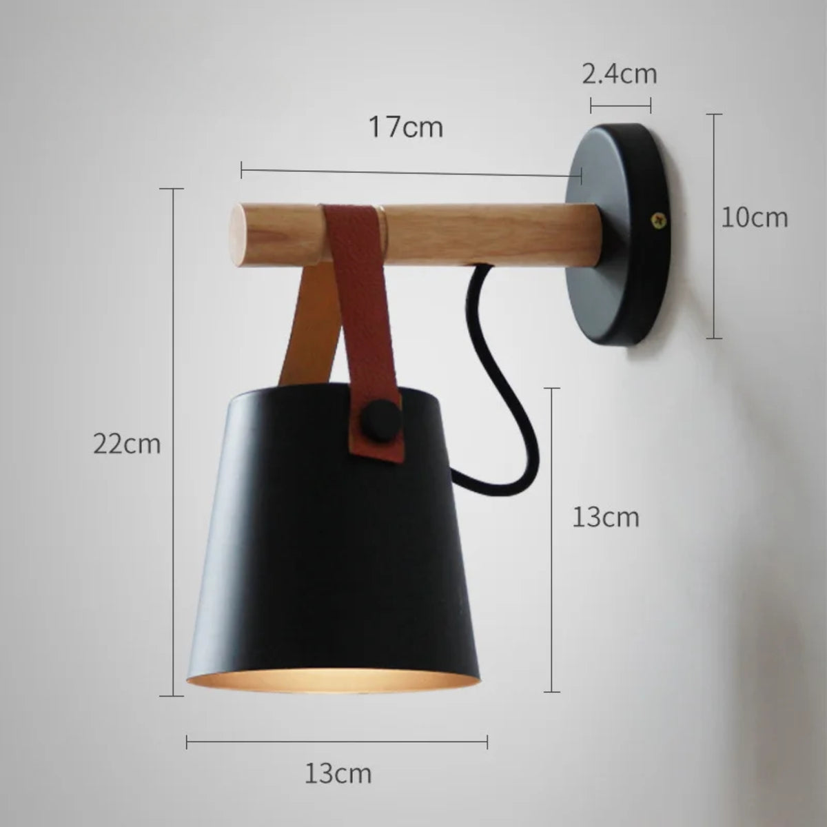 Wooden Belt-Hanging Wall Lamp