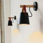 Wooden Belt-Hanging Wall Lamp