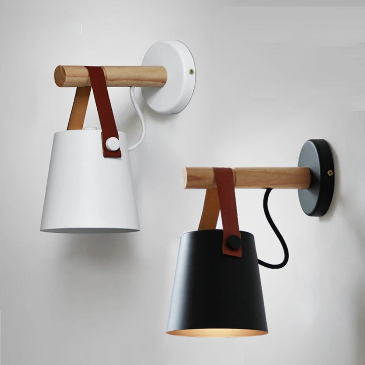 Wooden Belt-Hanging Wall Lamp