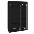 67" Portable Clothes Wardrobe – Fabric Closet with Hanging Rod (Black)