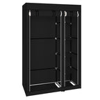 67" Portable Clothes Wardrobe – Fabric Closet with Hanging Rod (Black)