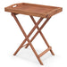 Wooden Side Table with Slatted Tabletop and Sturdy X-Shaped Frame