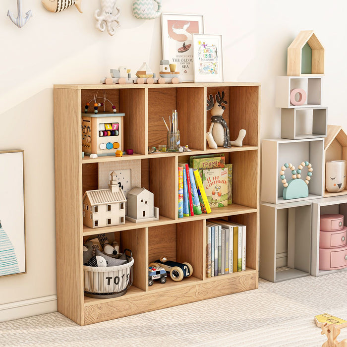 8-Cube Bookshelf with 2 Anti-Tipping Kits and Display Shelf for Home