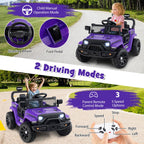 SEDOL 12V Electric Ride-On Truck for Kids with Parental Remote Control Dual 25W Motors All-Terrain Shock Absorbers LED Headlights and Soft-Start Safety System