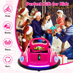 SEDOL 12V High-Performance Kids Bumper Car with 360° Rotation Parental Remote Control Wireless Bluetooth Audio and LED Light Show – 30kg Capacity