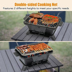 Portable Charcoal Grill Stove with Rotatable Grill & Foldable Body