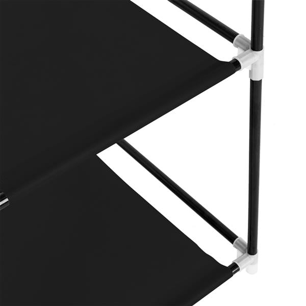 67" Portable Clothes Wardrobe – Fabric Closet with Hanging Rod (Black)