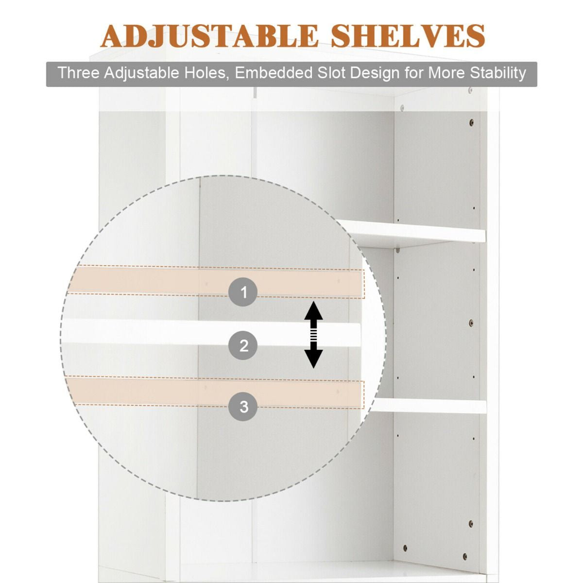 Wooden Tall Bookcase with 3-Tier Storage Cabinet