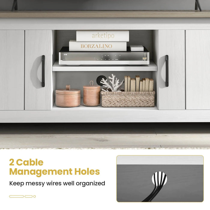 TV Stand with 2 Doors and Storage Shelves for Tvs up to 65 Inches