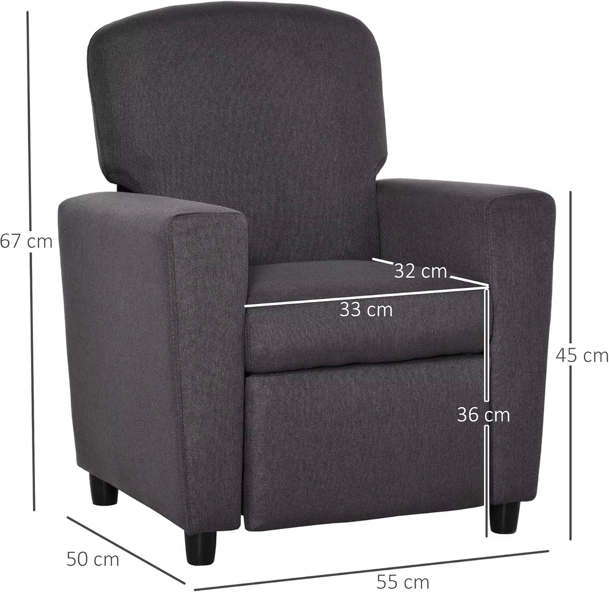 SEDOL Kids Recliner Armchair with Integrated Footrest 2-in-1 Children’s Sofa Lounger with Breathable Linen Fabric and Solid Wood Frame for Playroom & Bedroom