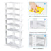 Extra Wide Wooden Vertical Shoe Rack with 7 Shelves