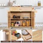 Rolling Kitchen Storage Trolley with Adjustable Shelf and Drawer